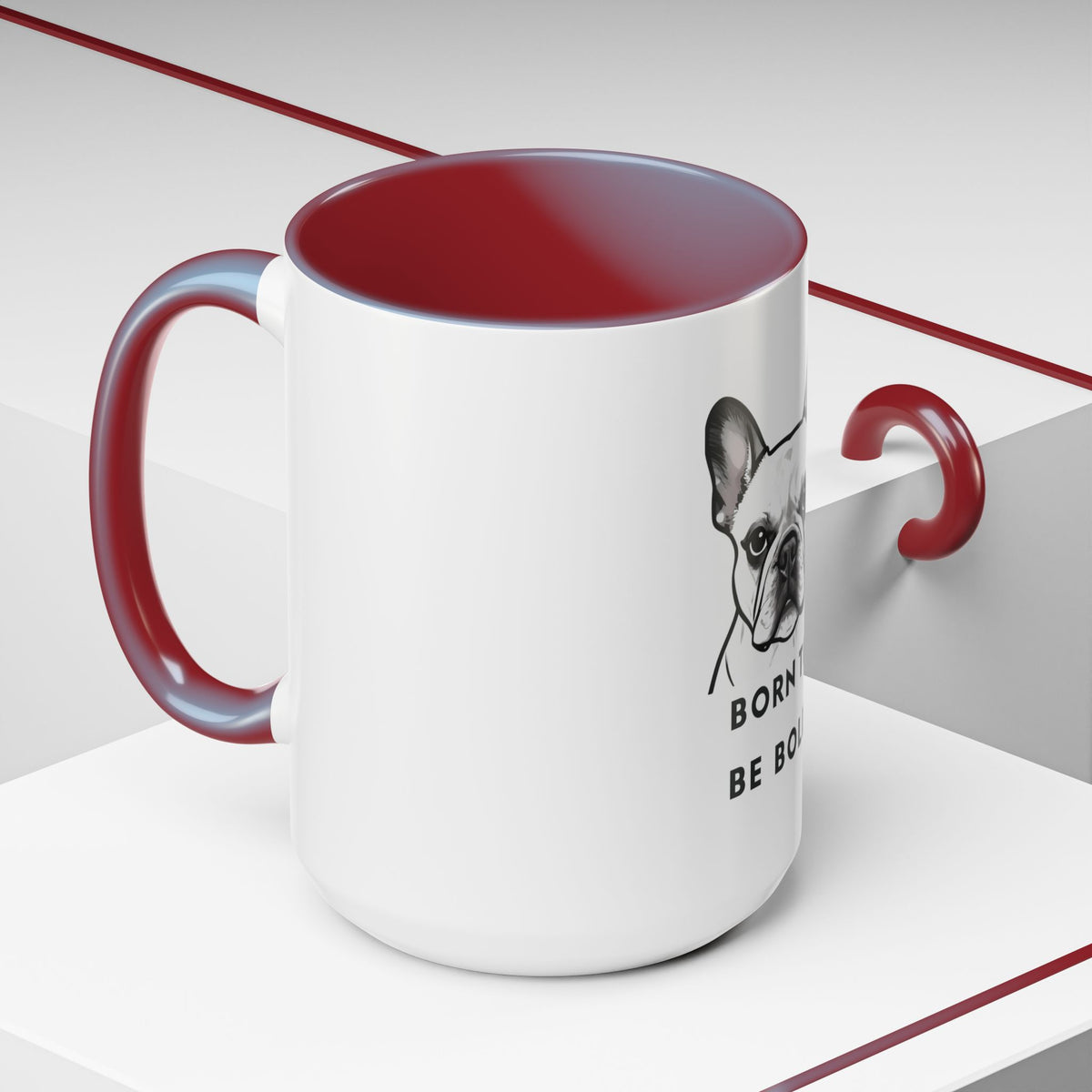 French Bulldog Accent Mug - Born To Be Bold | Cute Frenchie Mom Coffee Cup