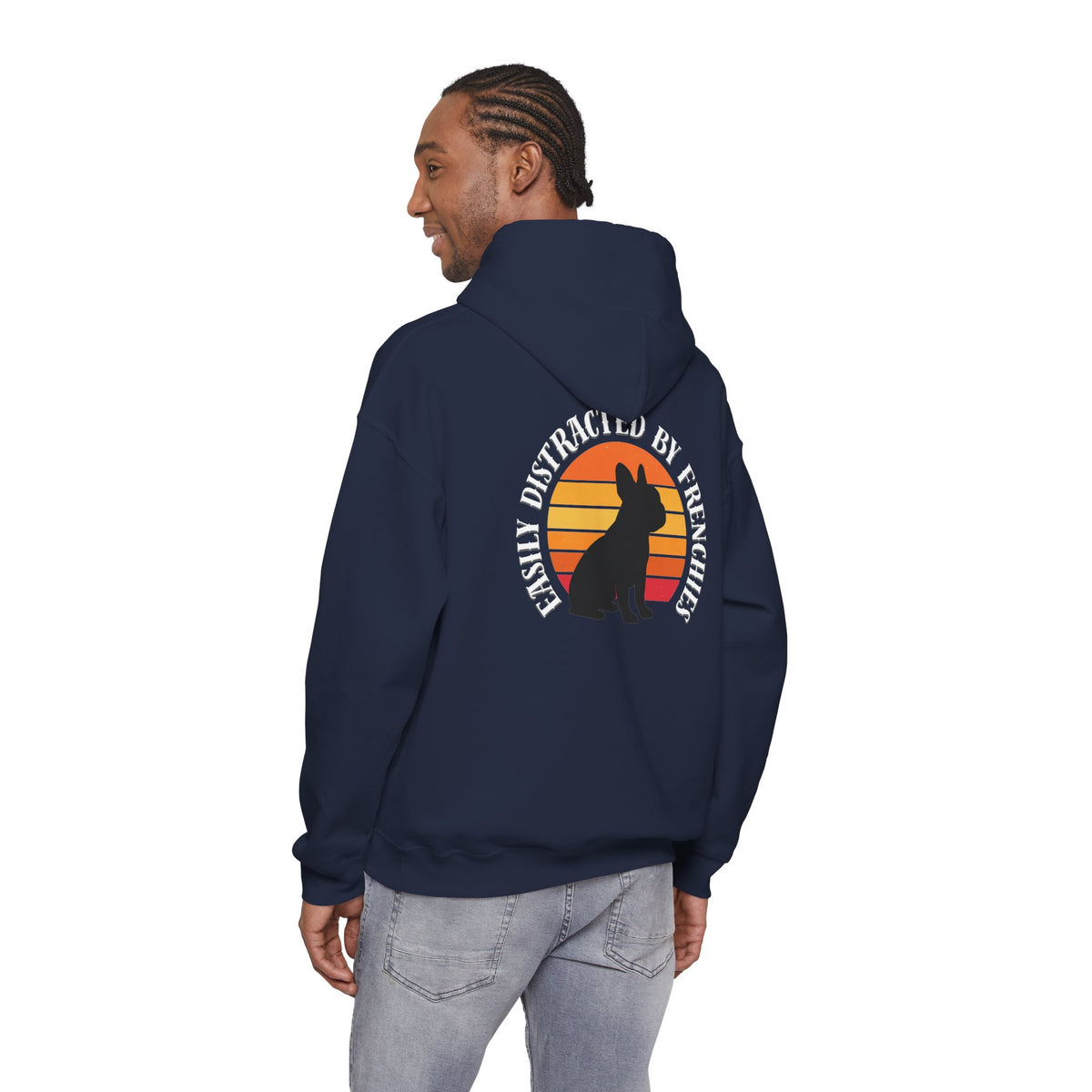 Easily Distracted by Frenchies - Unisex Heavy Blend Hooded Sweatshirt