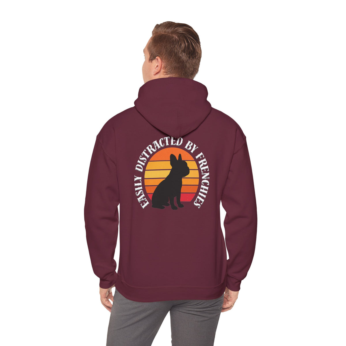 Easily Distracted by Frenchies - Unisex Heavy Blend Hooded Sweatshirt