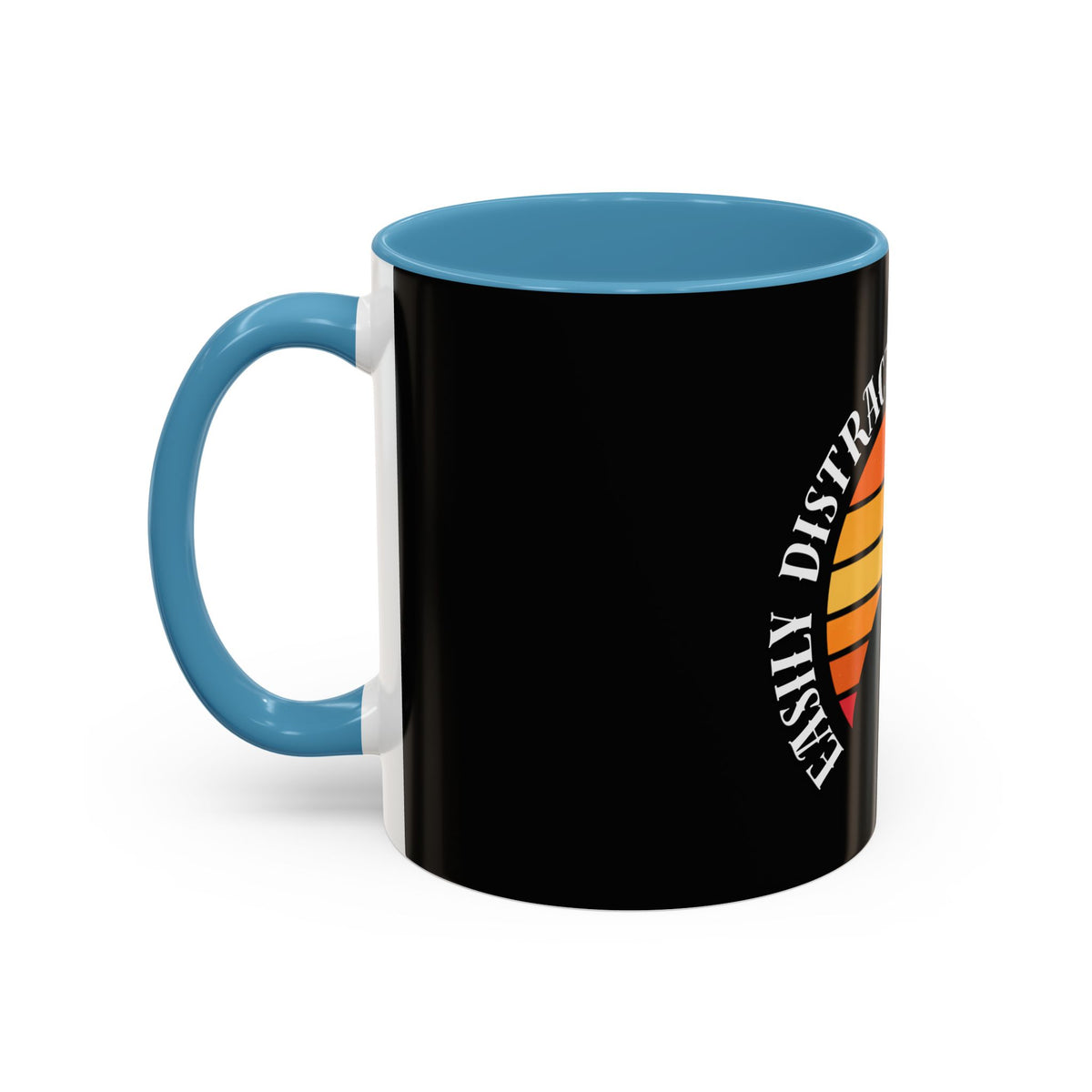 Easily Distracted By Frenchies Retro Sunset Coffee Mug - Funny Dog Lover Gift