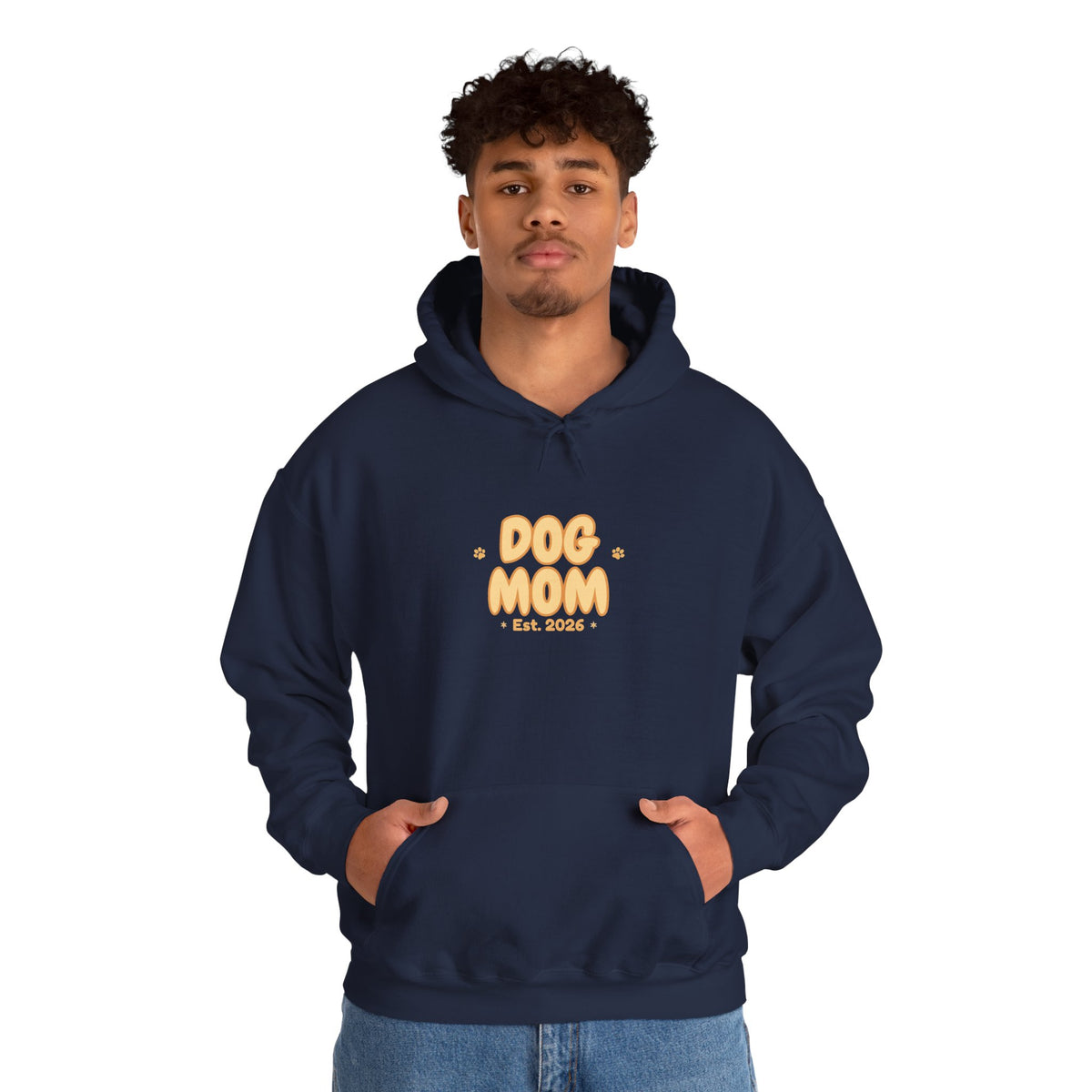 Dog Mom Est. 2026 Retro Wavy Hoodie - Cozy Dog Lover Sweatshirt