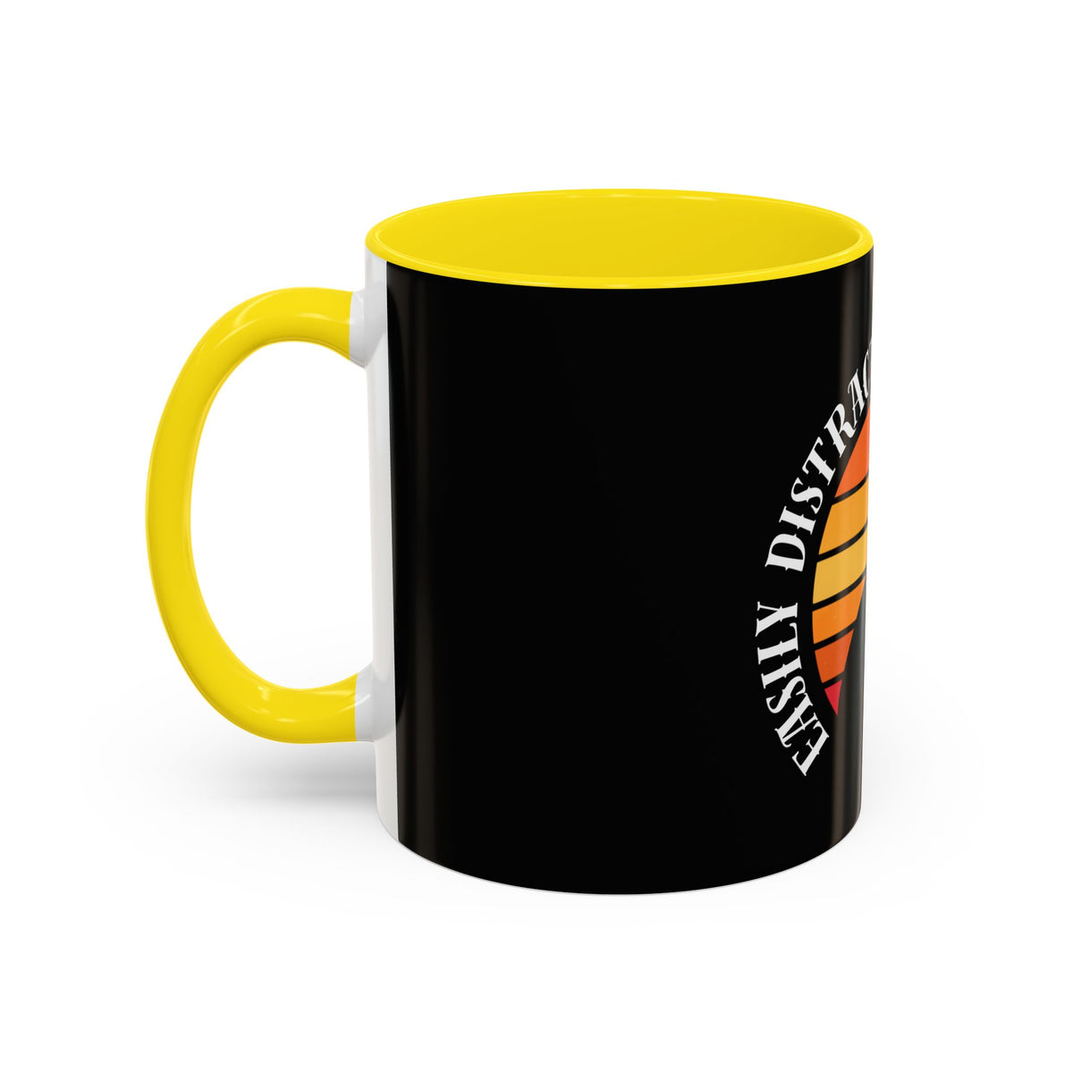 Easily Distracted By Frenchies Retro Sunset Coffee Mug - Funny Dog Lover Gift