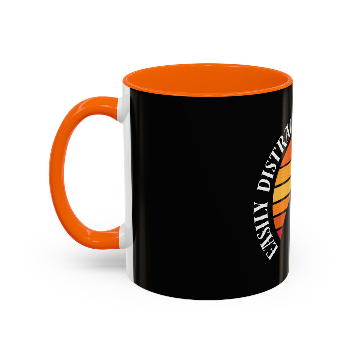 Easily Distracted By Frenchies Retro Sunset Coffee Mug - Funny Dog Lover Gift