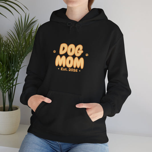 Dog Mom Est. 2026 Hoodie | Cozy Aesthetic Front Print Dog Mom Sweatshirt