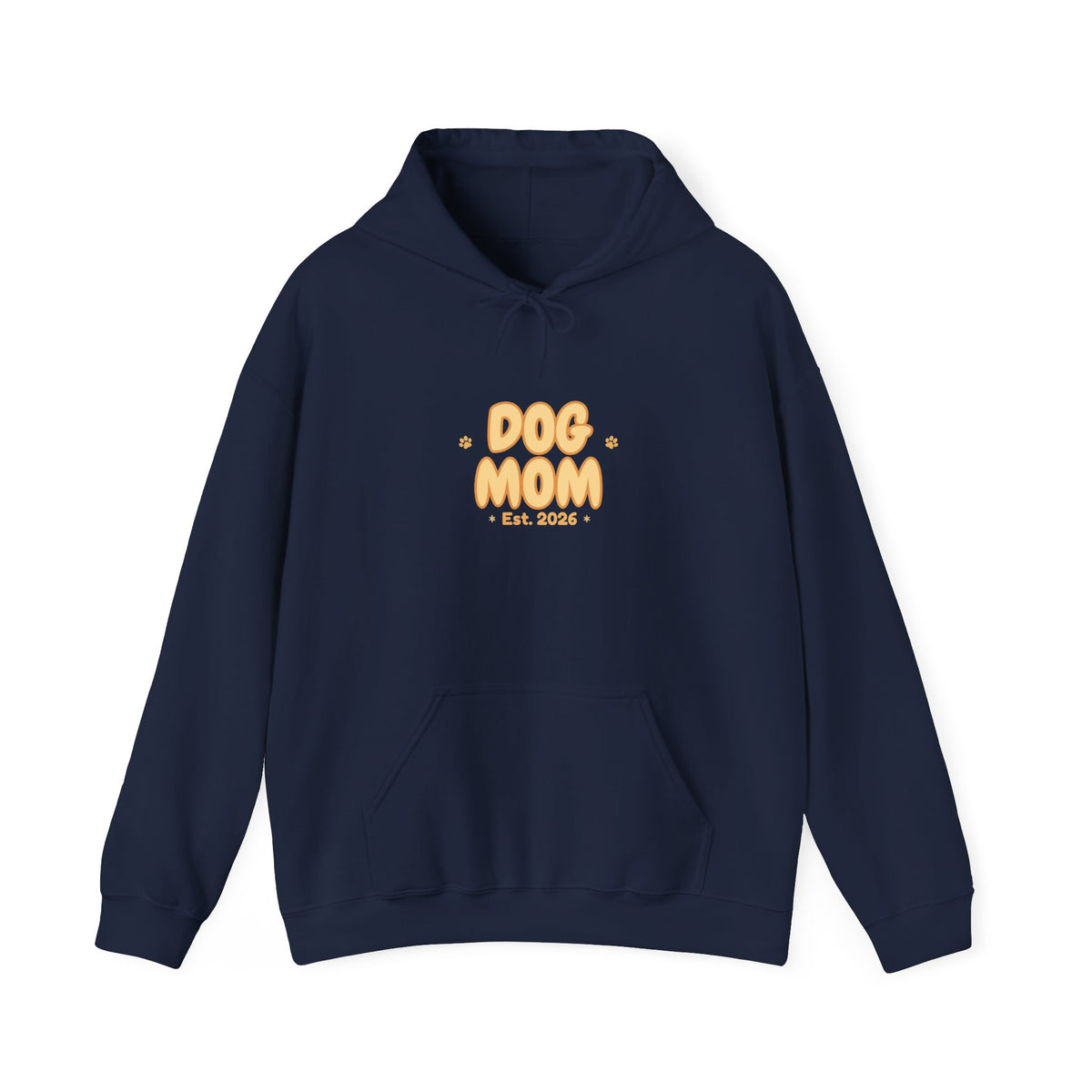Dog Mom Est. 2026 Retro Wavy Hoodie - Cozy Dog Lover Sweatshirt