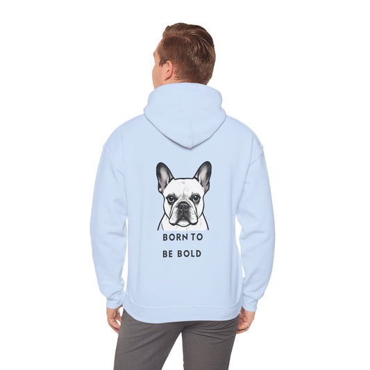 French Bulldog "Born to Be Bold" Hoodie | Aesthetic Frenchie Back Print Sweatshirt