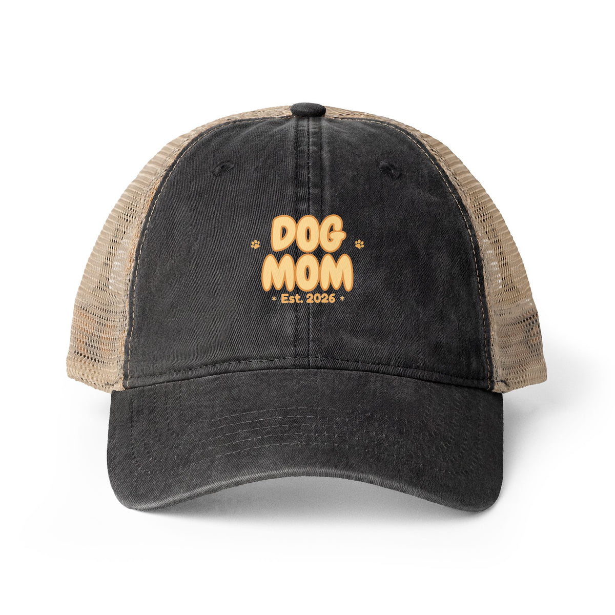 Dog Mom Vintage Style Embroidered Cap — Bark & Cozy Collection