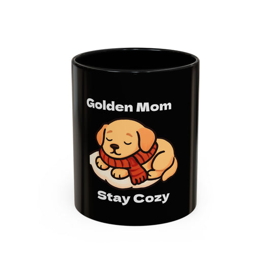 Golden Mom Cozy Dog Coffee Mug — Stay Cozy Edition