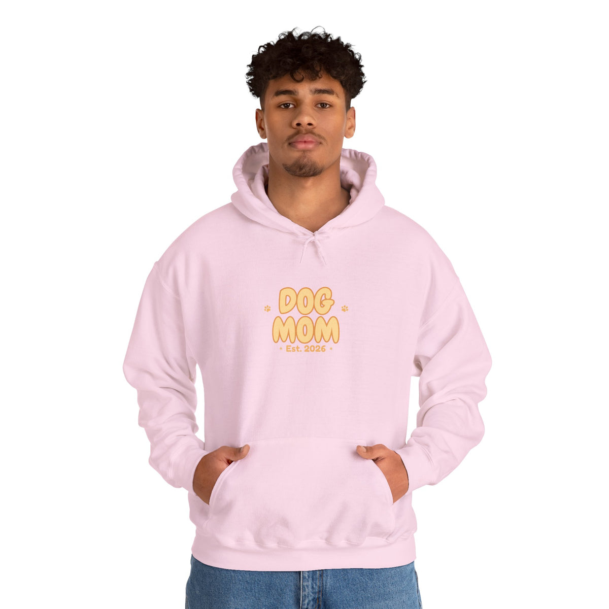 Dog Mom Est. 2026 Retro Wavy Hoodie - Cozy Dog Lover Sweatshirt