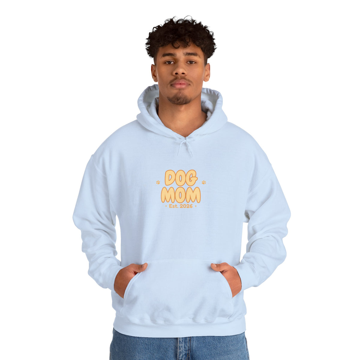 Dog Mom Est. 2026 Retro Wavy Hoodie - Cozy Dog Lover Sweatshirt