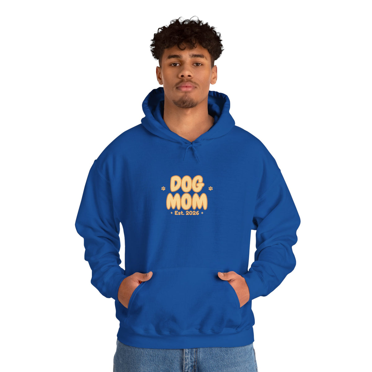 Dog Mom Est. 2026 Retro Wavy Hoodie - Cozy Dog Lover Sweatshirt