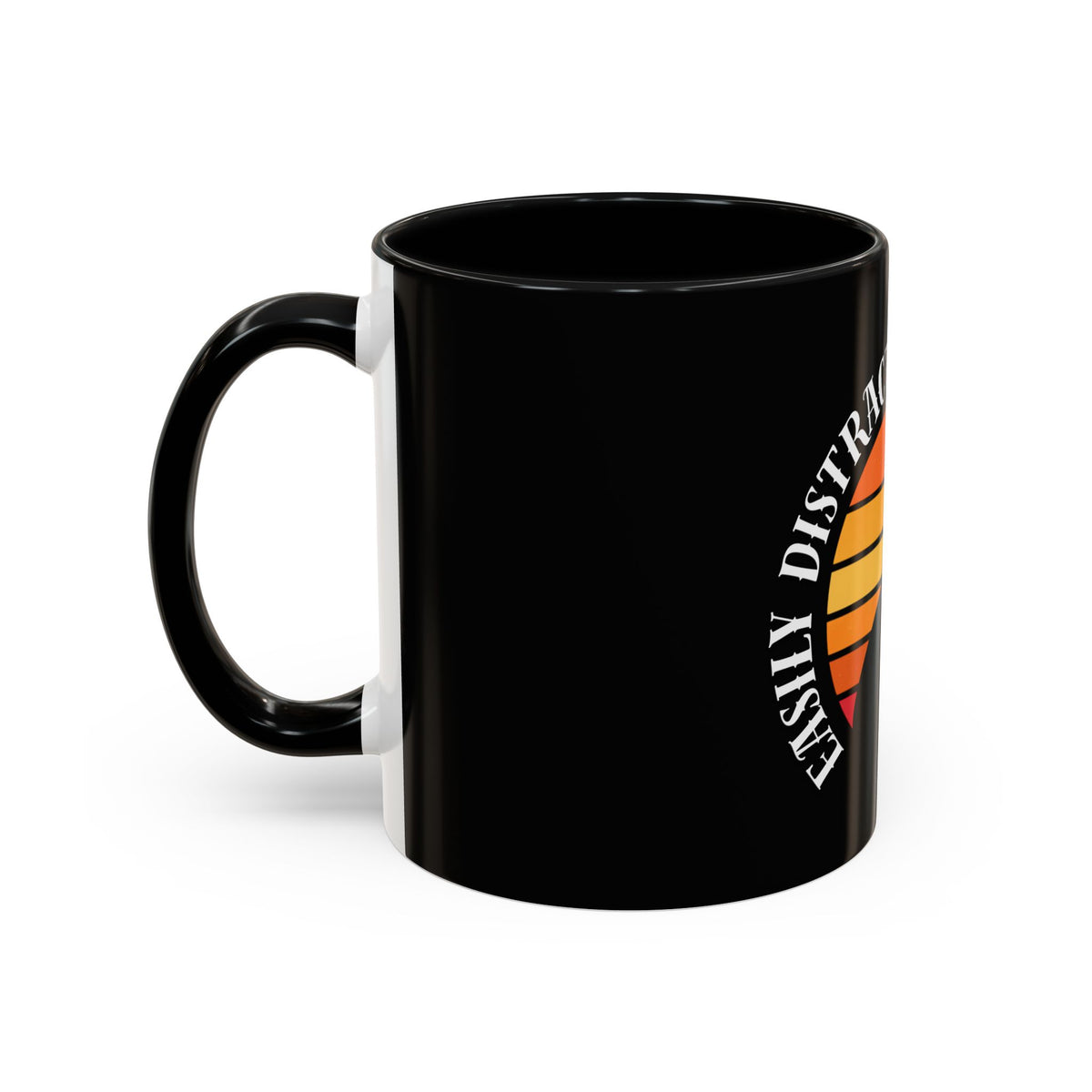 Easily Distracted By Frenchies Retro Sunset Coffee Mug - Funny Dog Lover Gift