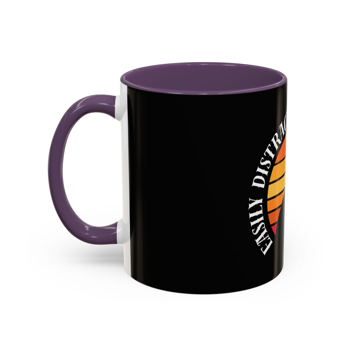 Easily Distracted By Frenchies Retro Sunset Coffee Mug - Funny Dog Lover Gift