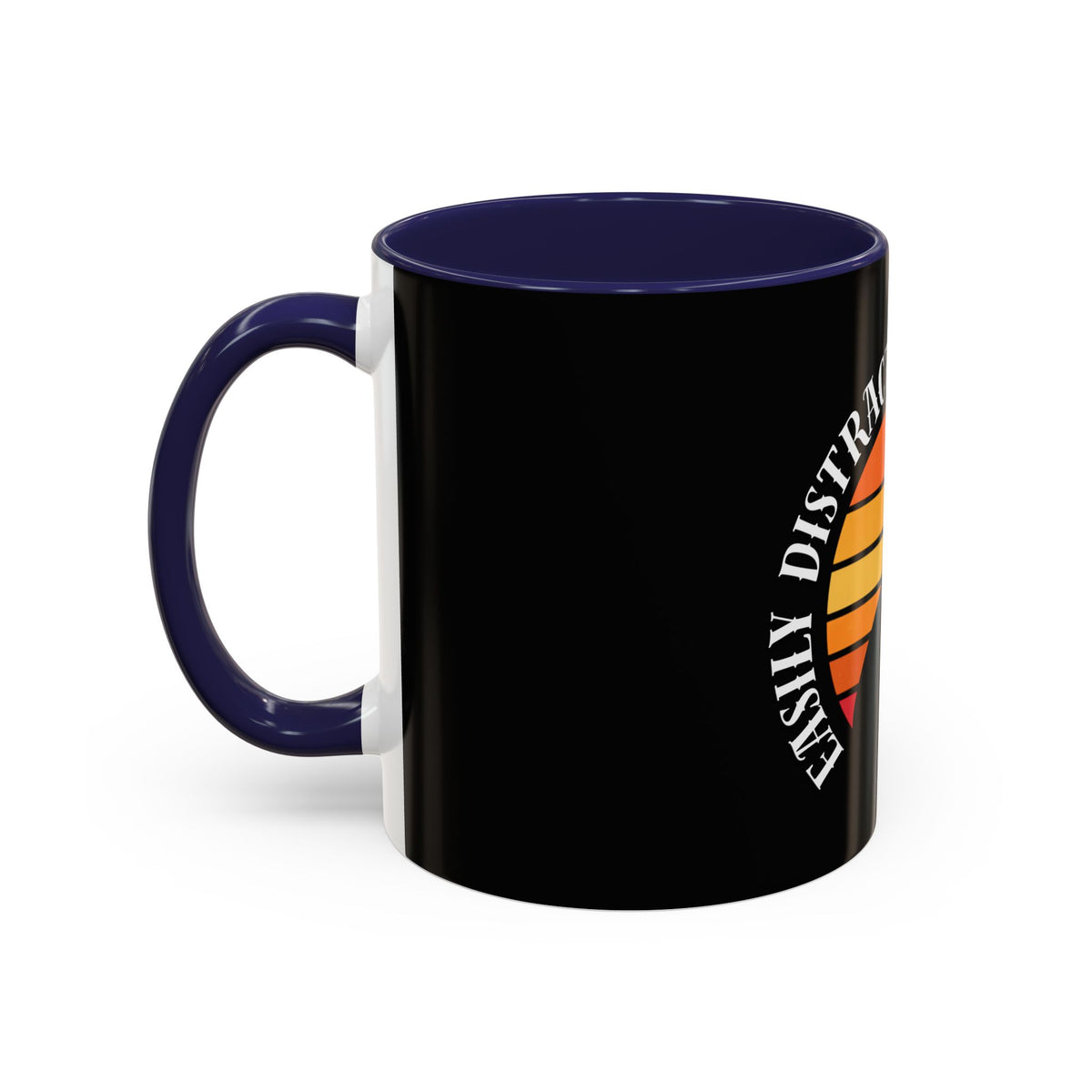 Easily Distracted By Frenchies Retro Sunset Coffee Mug - Funny Dog Lover Gift