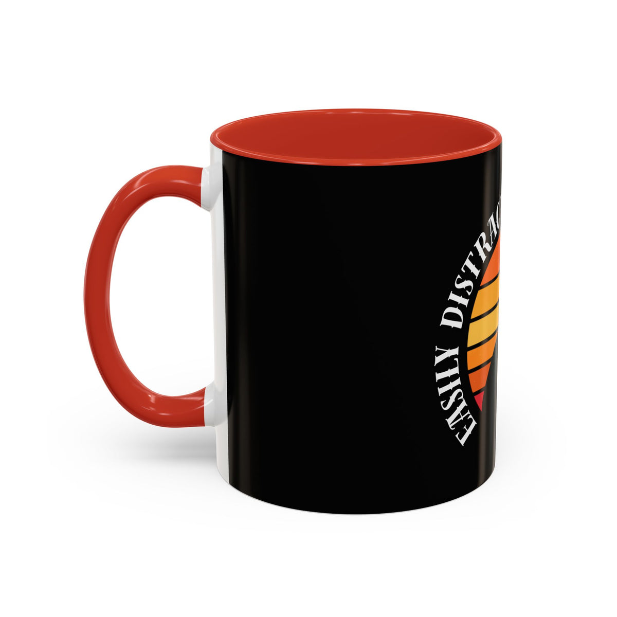 Easily Distracted By Frenchies Retro Sunset Coffee Mug - Funny Dog Lover Gift